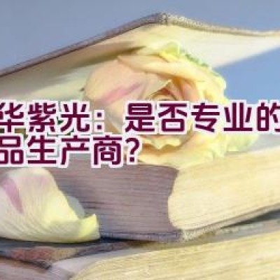 清华紫光：是否专业的数码产品生产商？