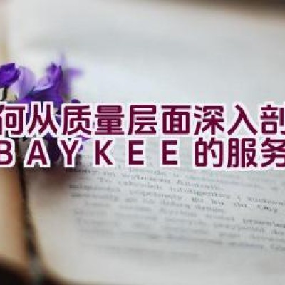 如何从质量层面深入剖析柏克BAYKEE的服务精髓？