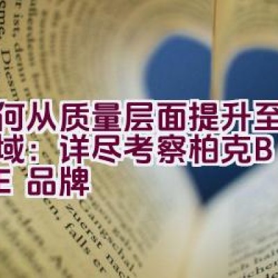 如何从质量层面提升至服务领域：详尽考察柏克BAYKEE品牌