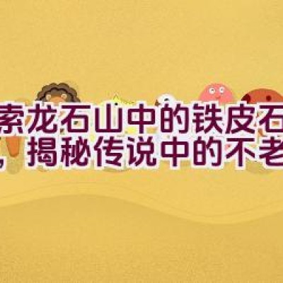 探索龙石山中的铁皮石斛之谜，揭秘传说中的不老仙草！