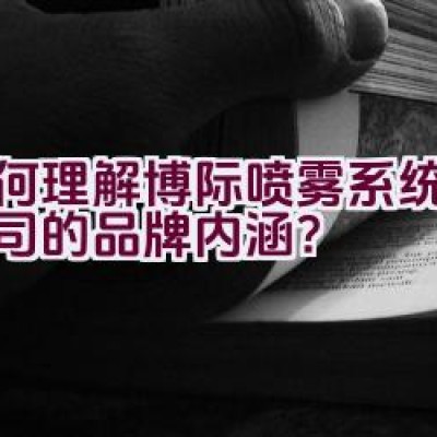 如何理解博际喷雾系统有限公司的品牌内涵？