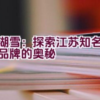 太湖雪：探索江苏知名蚕丝被品牌的奥秘