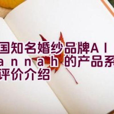 美国知名婚纱品牌Alan Hannah的产品系列和品牌评价介绍