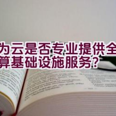 华为云是否专业提供全面云计算基础设施服务？