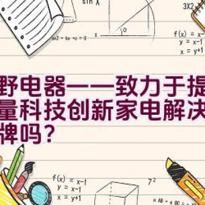 夏野电器——致力于提供高质量科技创新家电解决方案的品牌吗？