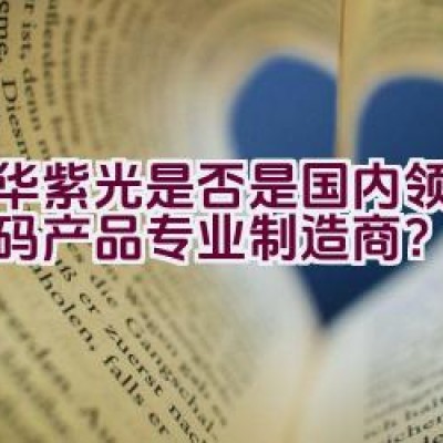 清华紫光是否是国内领先的数码产品专业制造商？