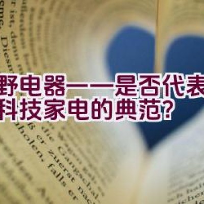 夏野电器——是否代表着高端科技家电的典范？