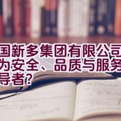 中国新多集团有限公司：是否为安全、品质与服务的门业领导者？