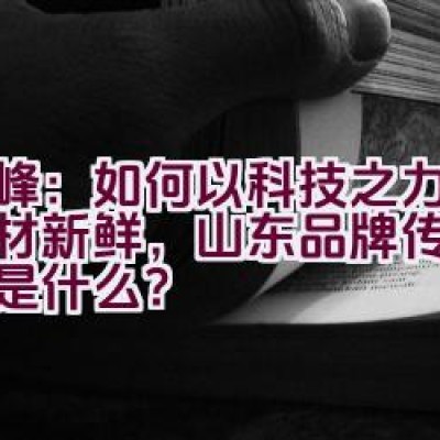 鲜峰：如何以科技之力守护食材新鲜，山东品牌传承的秘诀是什么？