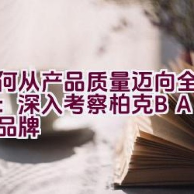 如何从产品质量迈向全面服务：深入考察柏克BAYKEE品牌