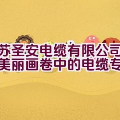 江苏圣安电缆有限公司：城市美丽画卷中的电缆专业解答者