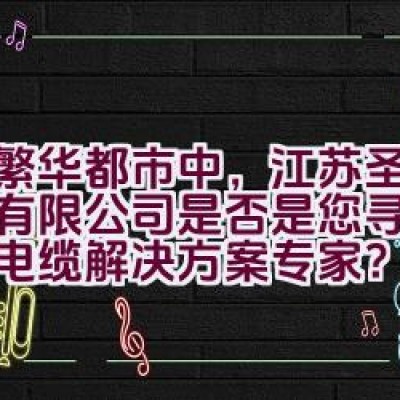 在繁华都市中，江苏圣安电缆有限公司是否是您寻找的电线电缆解决方案专家？