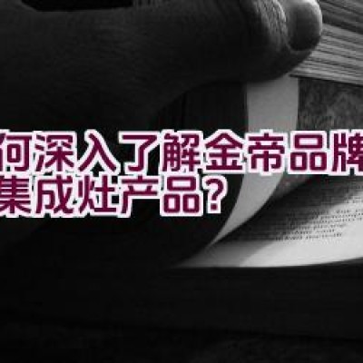 如何深入了解金帝品牌的高端集成灶产品？