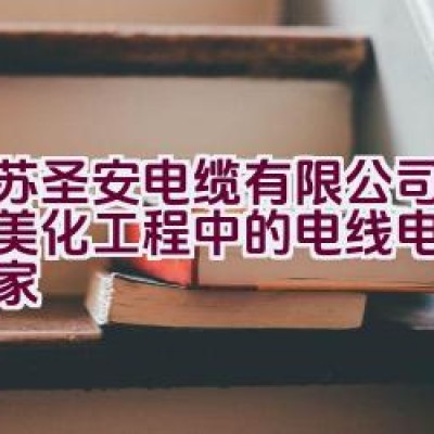 江苏圣安电缆有限公司：城市美化工程中的电线电缆权威专家