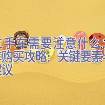 买二手车需要注意什么，二手车购买攻略：关键要素与实用建议