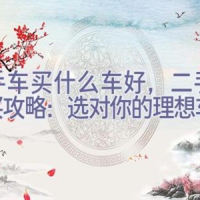 二手车买什么车好，二手车购买攻略：选对你的理想车款