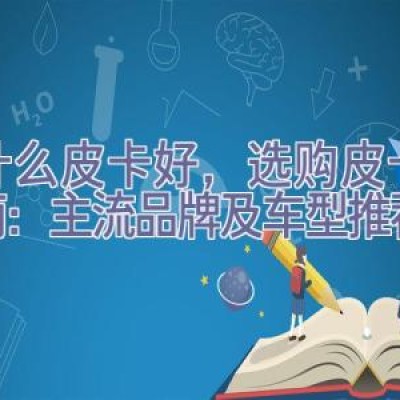 买什么皮卡好，选购皮卡车指南：主流品牌及车型推荐